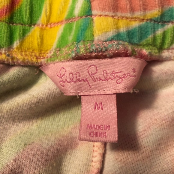 Lily Pultizer Cotton Blend Floral Pastel Drawstring Lounge Pants EUC - Picture 6 of 7